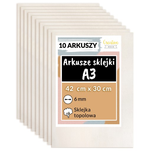 Лазерная резка фанеры, гравировка, украшение, 6 мм, А3 x 10, Тополь