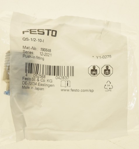 Złączka wtykowa prosta Festo QS-1/2-10-I 190648 1/2-10