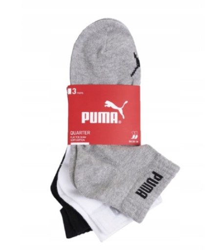 Носки PUMA 3PAK/QUARTER мульти размеры 43/46 белый, серый, черный 3 шт