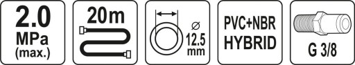 ПНЕВМАТИЧЕСКИЙ ШЛАНГ 20 м 3 8 фи 12 5 мм YATO