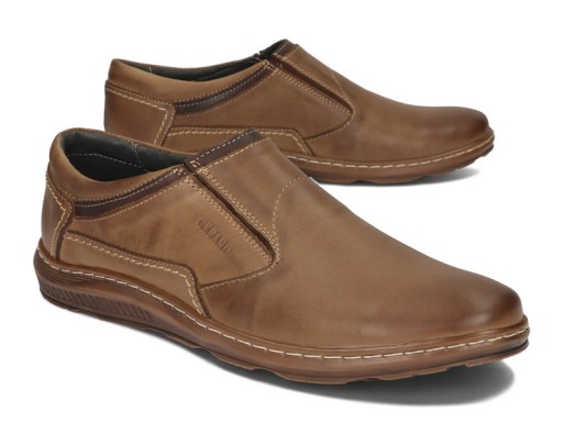 Moccasins Мужские ботинки сдвинули кожа 021 коричневый 46