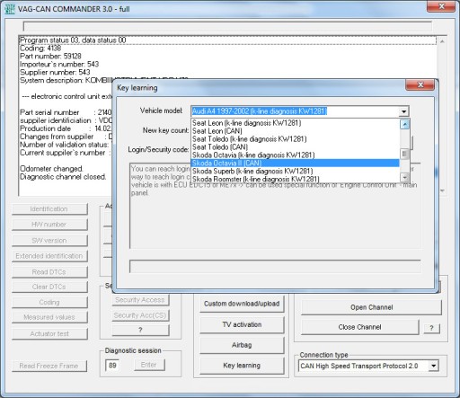 ИНТЕРФЕЙС VAG Super Commander 2.9 K+CAN+TP 89-2009