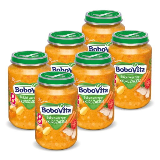 BoboVita Овощной букет с курицей НАБОР 6х190г