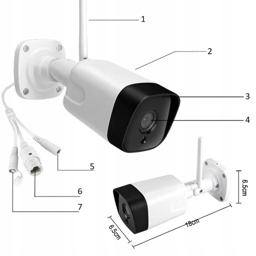 KAMERA ZEWNĘTRZNA IP WiFi Full HD 2Mpx 1080p 50m