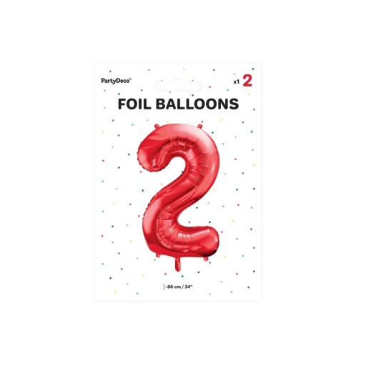 Balon foliowy Cyfra 2 czerwona