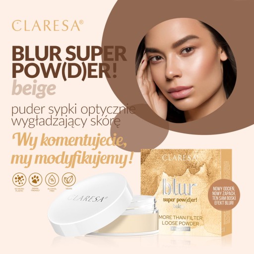 CLARESA BLUR SUPER POW(D)ER! БЕЖЕВАЯ рассыпчатая пудра 12г