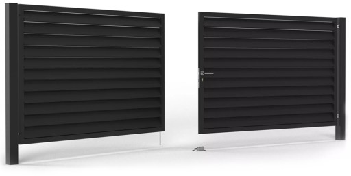 Ворота входные откатные INCOGNITO оцинкованные + ЖАЛЮЗИ RAL BR1212 1м2