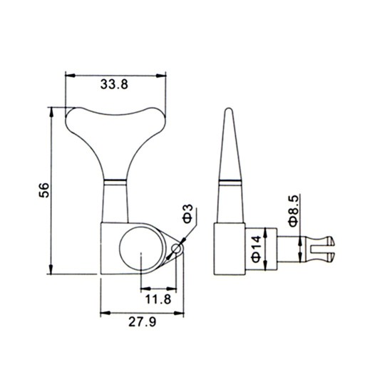 Музыкальный инструмент 2R2L Черные колки