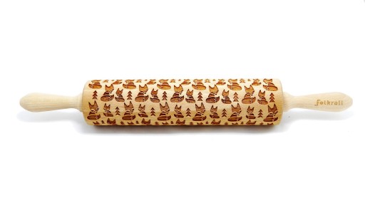 LIS JESIEŃ drewniany wałek do ciasta rolling pin wooden FOREST FOX big 43