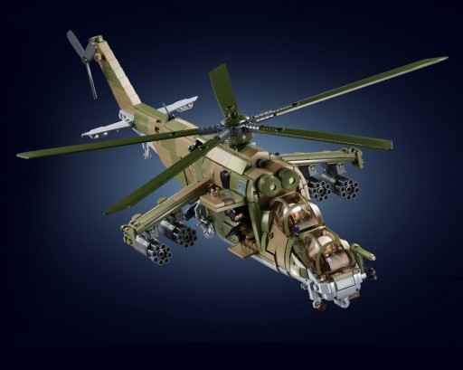 Кирпичи ВЕРТОЛЕТ МИ24С Штурмовой ВЕРТОЛЕТ Российской Армии + 2 ОРУЖИЯ LEGO