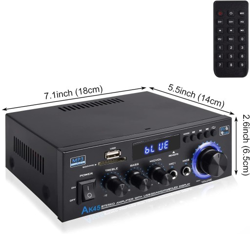 AMPLITUNER WZMACNIACZ HI-FI STEREO BLUETOOTH RADIO CYFROWY WZMACNIACZ MOCY