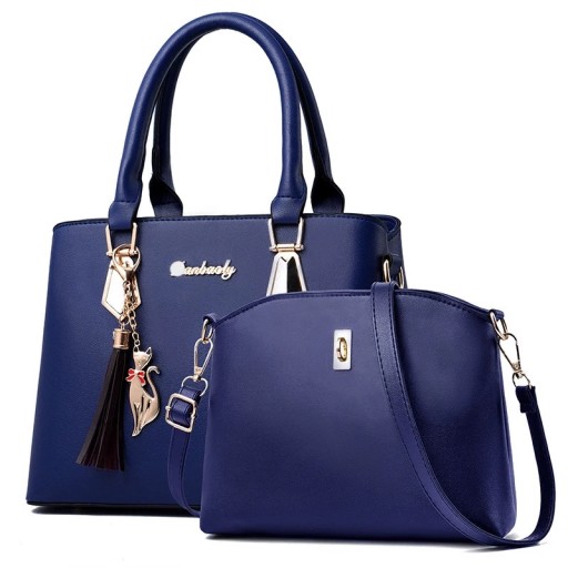 Синяя женская сумочка НАБОР 2в1 CLASSIC BAG-брелок на плечо