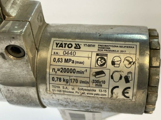 ПНЕВМАТИЧЕСКАЯ ЛЕНТОЧНО-ШЛИФОВАЛЬНАЯ МАШИНА YATO 10X330MM YT-09741