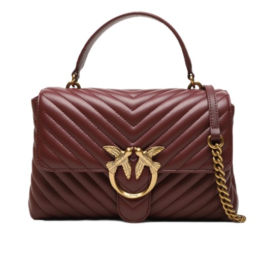 -10% КОЖАНАЯ СУМКА PINKO CLASSIC LOVE BAG PUFF CHEVRON