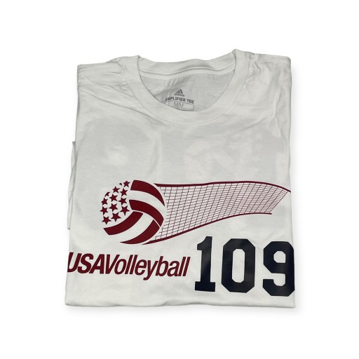 Мужская белая футболка ADIDAS USA VOLLEYBALL 109 M