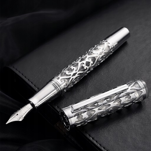 ПЕРЬЕВАЯ РУЧКА, ПЕРО EF, МЯГКИЙ НАКОНЕЧНИК, СЕРЕБРЯНЫЙ