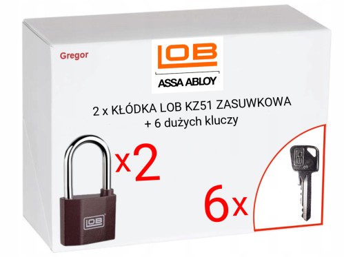 .6 КЛЮЧЕЙ. 2 замка с засовом LOB KZ51 + система LARGE KEYS с 6 ключами