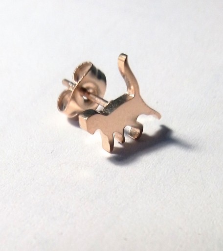 Серьга из нержавеющей стали 316L, котёнок, золото, ART