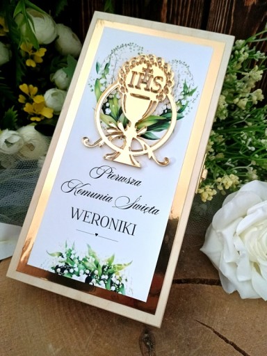 Pamiątka Pierwszej Komunii ZŁOTY IHS * PREZENT