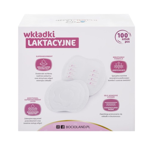 WKŁADKI LAKTACYJNE BOCIOLAND 100 SZT
