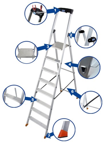 Лестница отдельностоящая KRAUSE SOLIDO 1x8 3,70 м