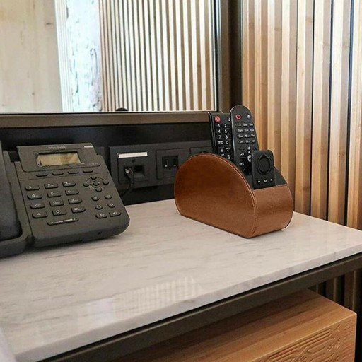 Кожаный органайзер для телефона с дистанционным управлением для настольного стола M4