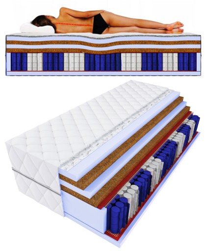 Матрас MEDI 140x200 DOUBLE HARD 2xkokos карман H5