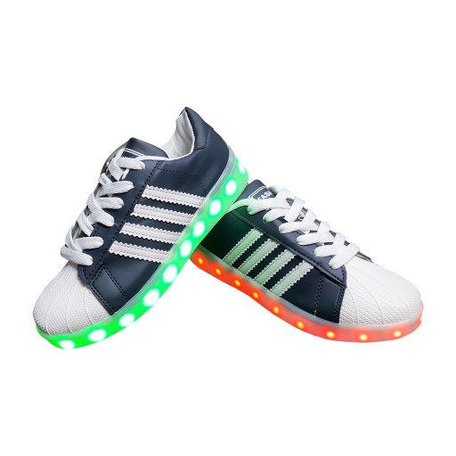 Спортивные кроссовки со светодиодной подсветкой GLOWING NAVY/WHITE USB 38