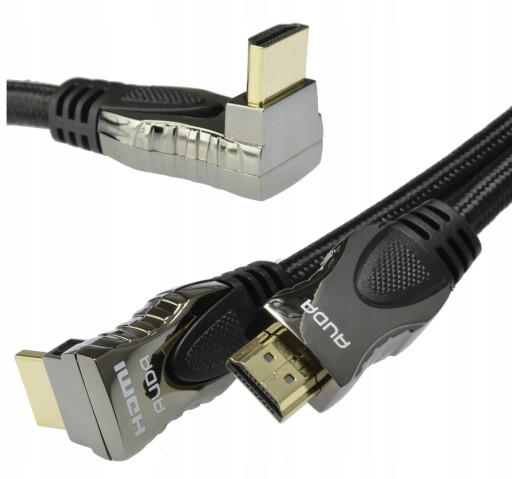 Кабель AUDA Prestige HDMI 2.0 HD 4K, угловой, 270 градусов, 1 м