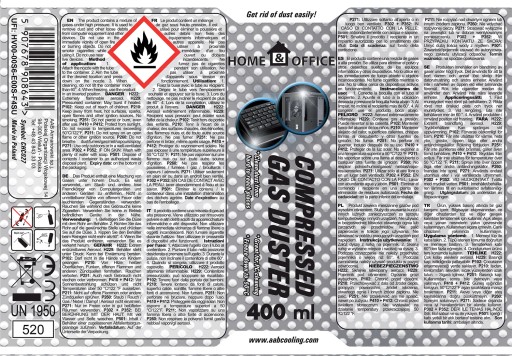 1x ТРУБКА ДЛЯ СЖАТОГО ВОЗДУХА AAB, 400 мл, 15 см