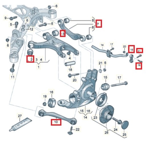 КОМПЛЕКТ ЗАДНИХ РЫЧАГОВ AUDI A4 B8 A5 FEBI BILSTEIN