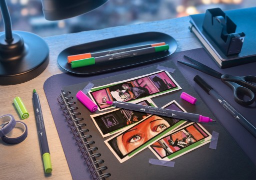 24-цветные двусторонние художественные маркеры Faber-Castell.