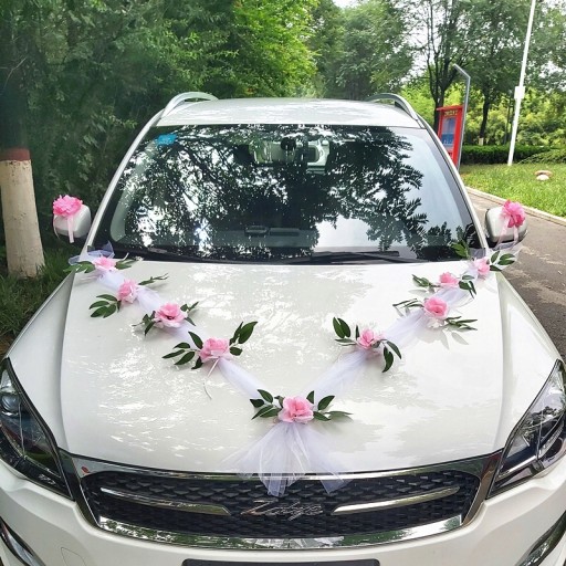 Dekoracja ślubna Samochodu Ozdoby Na Auto Do ślubu