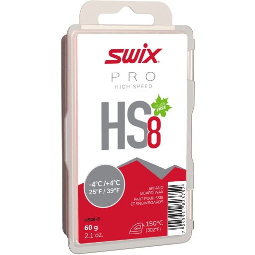 HS8 Красная смазка для лыж и сноубордов, 60 г SWIX от +4°C до -4°C