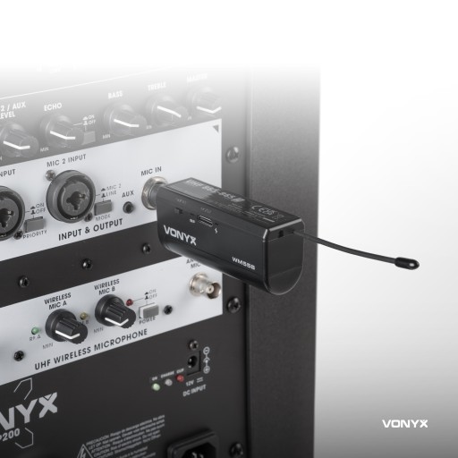 Беспроводной поясной микрофон, приемник P&P с зажимом, 863–865 МГц UHF