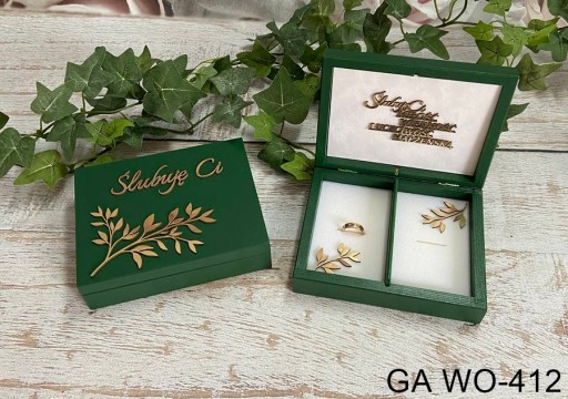 Коробка для конвертов, обручальных колец, книги, вешалок, зеленая