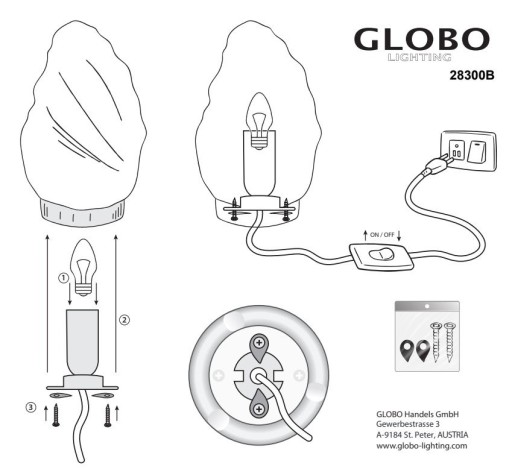 Декоративная настольная лампа из соли STONE 28300B Globo 24H
