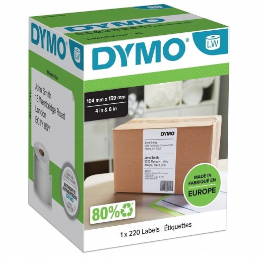 DYMO LW Этикетки транспортировочные 104х159мм 220шт белые