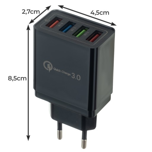 4 зарядных устройства для быстрой зарядки USB 3.0 + КАБЕЛЬ 3-в-1