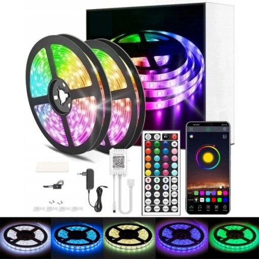 Набор светодиодных лампочек RGB 5050 BLUETOOTH длиной 20 м.