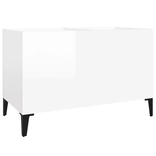 Шкаф для пластинок, глянцевый, белый, 74,5x38x48 см