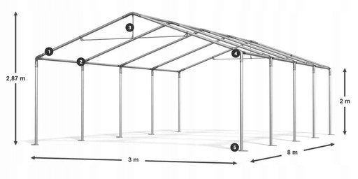 Промышленная складская палатка Garden Party - SUMMER WHITE ABIKO 3x9m