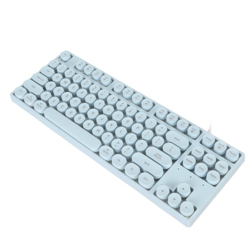 Игровая USB-клавиатура, круглые 87 клавиш, цветная, с подсветкой,