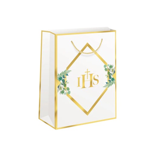 IHS Eukaliptus Сумка для подарков на причастие, маленькая, микс узоров, COMMUNION