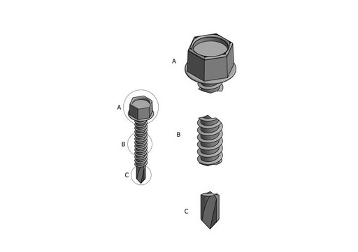 WKRĘTY BLACHOWKRĘTY samowiercące metalu 6.3x38 mm