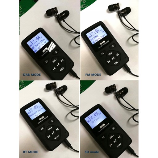 МИНИ-КАРМАННЫЙ DAB-РАДИО FM BLUETOOTH USB-МУЗЫКАЛЬНЫЙ ПЛЕЕР + НАУШНИКИ