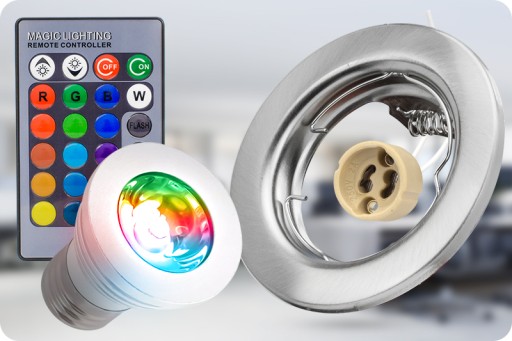 10x КОМПЛЕКТ СВЕТОДИОДНЫХ СВЕТОДИОДНЫХ ОСВЕЩЕНИЙ GU10 RGB С ДИСТАНЦИОННЫМ УПРАВЛЕНИЕМ