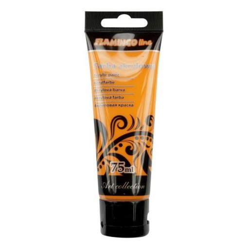 Farba akrylowa pomarańczowa w tubie 75ml FLAMINGO