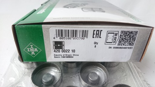 SZKLANKI POPYCHACZE INA 8szt. AUDI SEAT SKODA VW 1.9 TDI AFN AVG AHU AHH