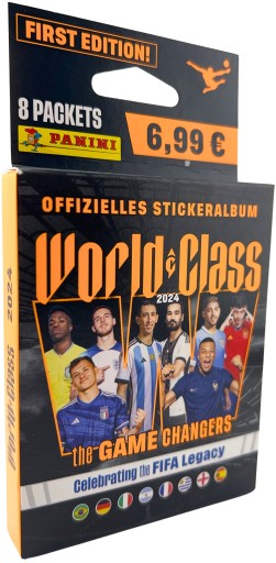 Блистер с наклейками World Class 2024 8 пакетиков Panini FIFA World Cup
